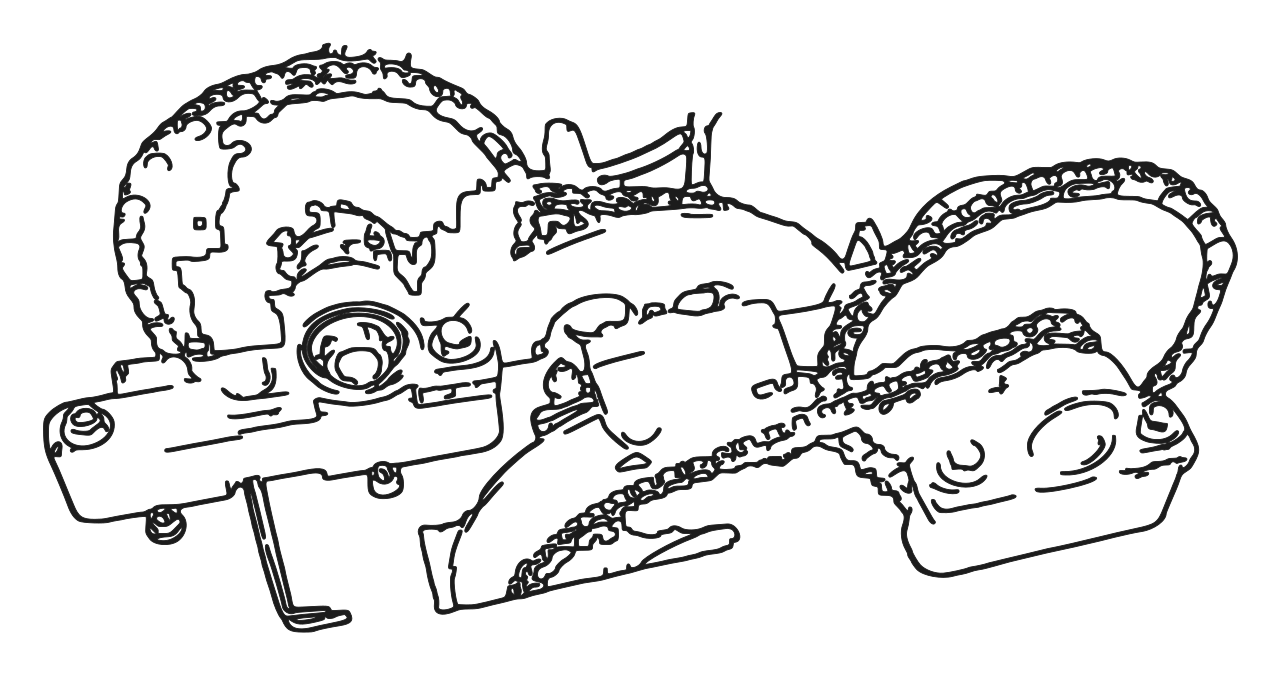 Line drawing of the Schlep drivetrain